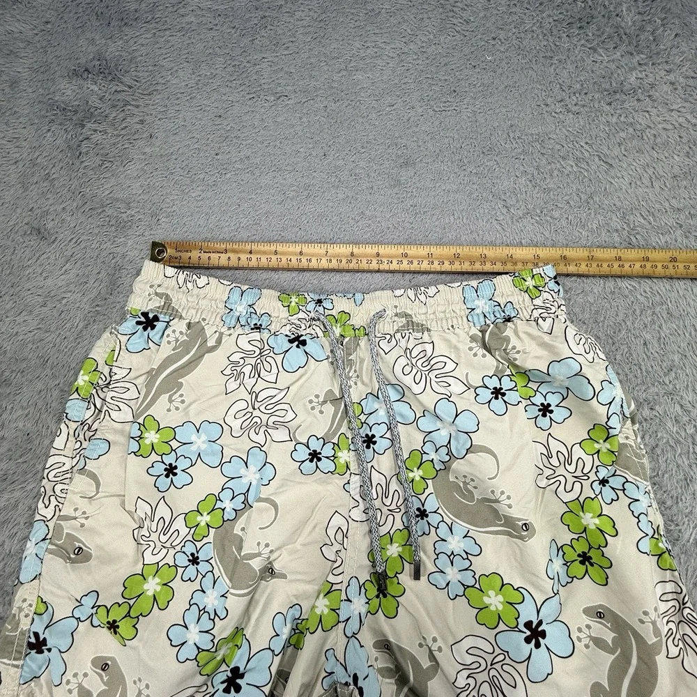 Vilebrequin Floral Mesh‎ Lined Lizard Print Swimtrunk Size XL Gray
